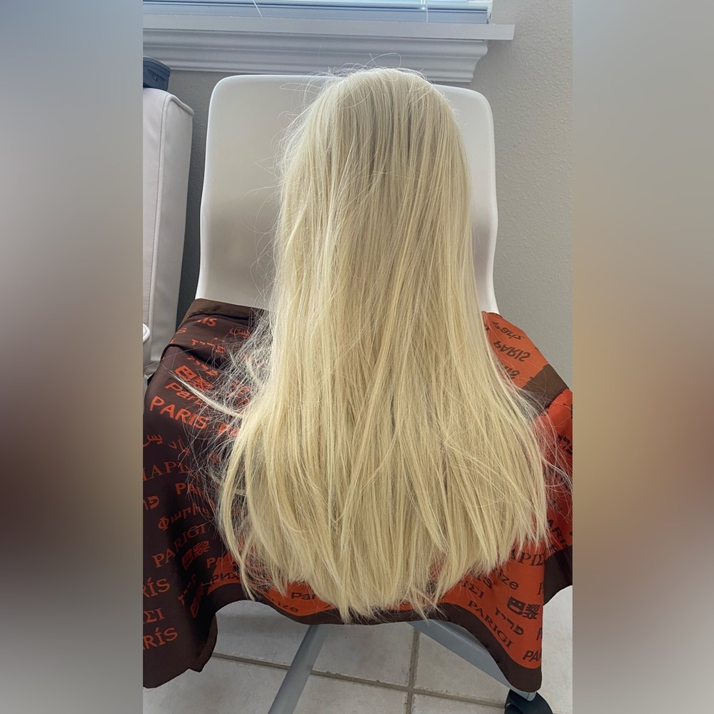 Blonde long synthetic wig